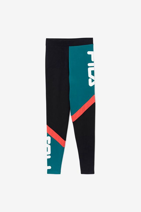 Fila Sia Color Block High Rise Women's Leggings - Black,NZ 81-84179